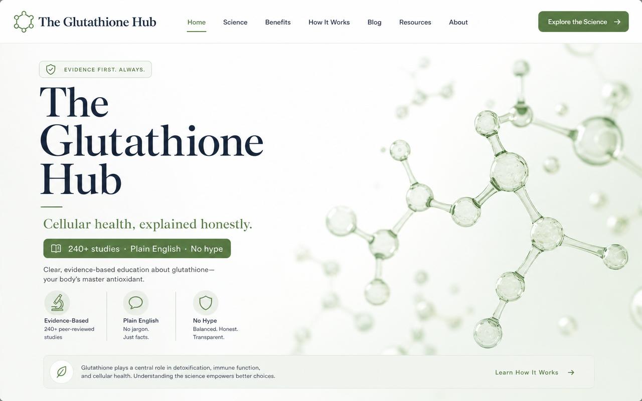 The Glutathione Hub website preview